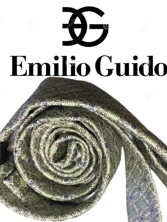 Retro Emilio Guido Handmade Patterned Silk Tie - Picture 3 of 12